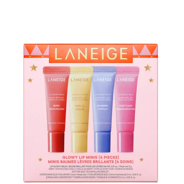 Niisutavate Läikivate Huulepalsamite Komplekt Laneige Glowy Lip Balm Minis Set 5g*4