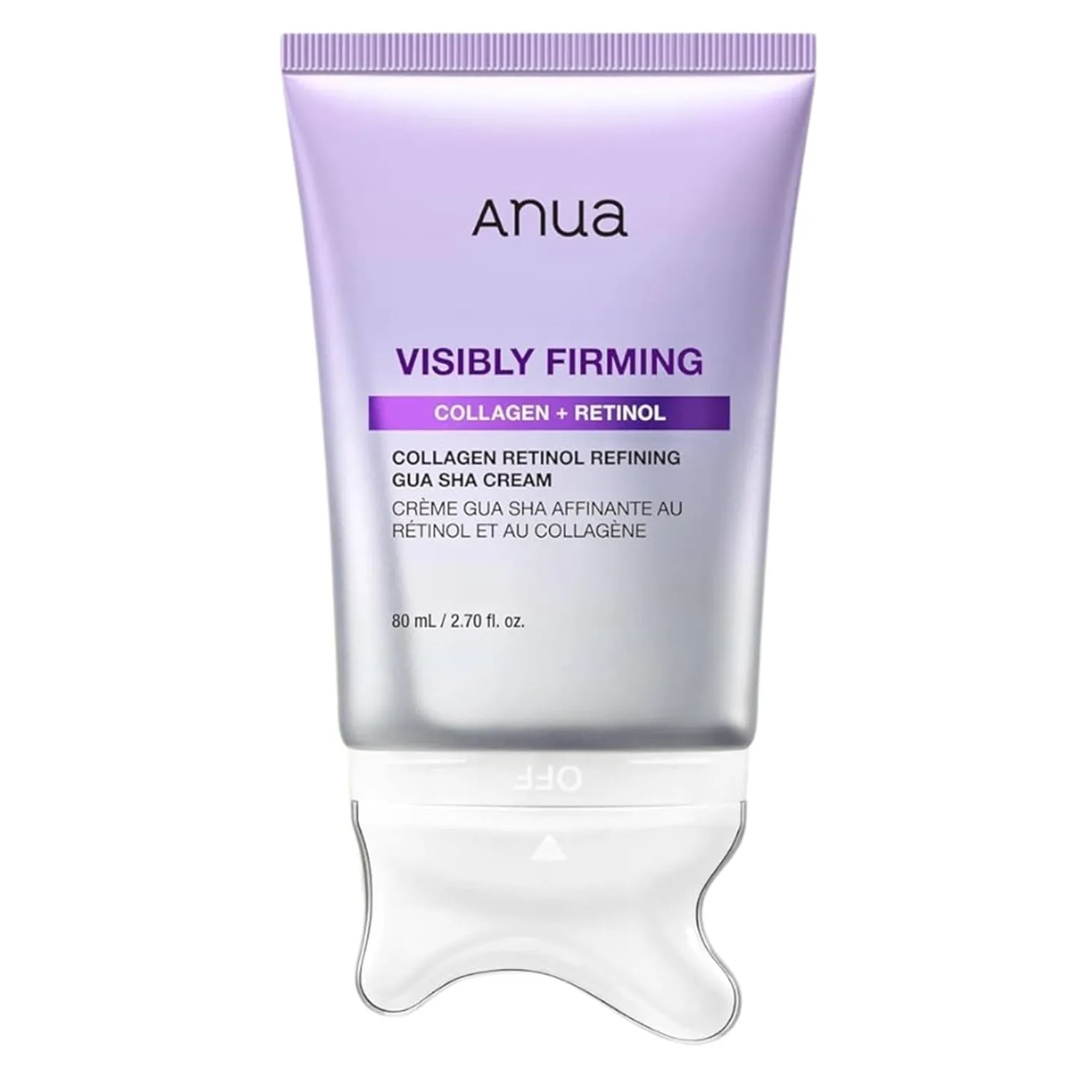 Pinguldav Retinoolikreem Gua Sha Aplikaatoriga ANUA Visibly Firming Collagen Retinol Refining Gua Sha Cream 80ml