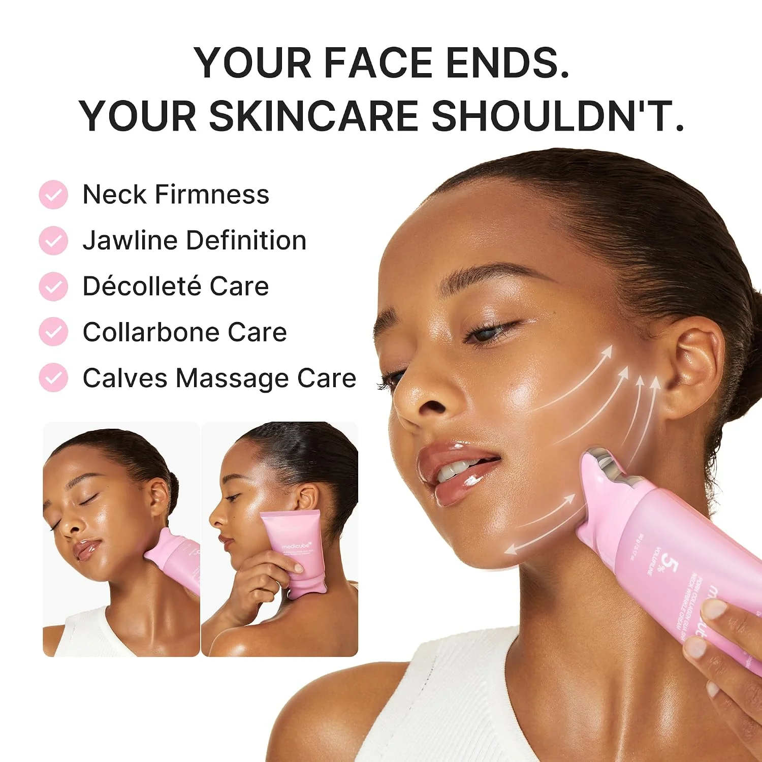 Massage Cream for the Neck and Face Contour Medicube PDRN Collagen Gua Sha Neck Wrinkle Cream 90g | Healthyskin.ee